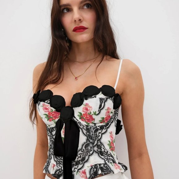 FOR LOVE & LEMONS Daje Bustier Crop Top NWT - Picture 3 of 10